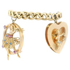 14K Tiffany & Co With 18K Correct-Period Charms Midcentury Bracelet