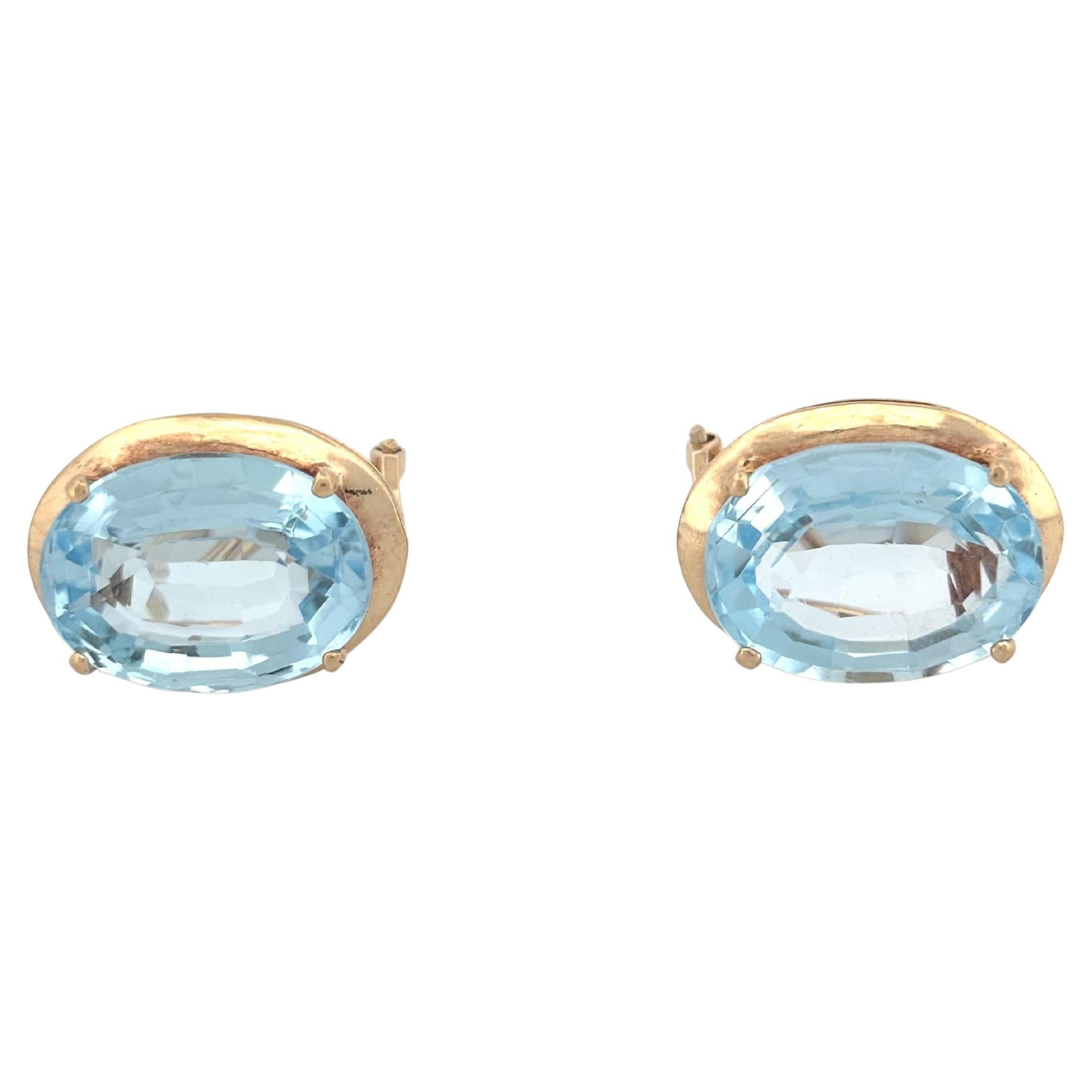 Boucles d
oreilles Topaze 14K en vente