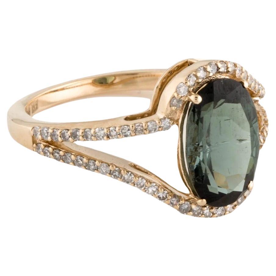 14K Tourmaline & Diamond Cocktail Ring, 2.70ctw, Size 7, Yellow Gold For Sale