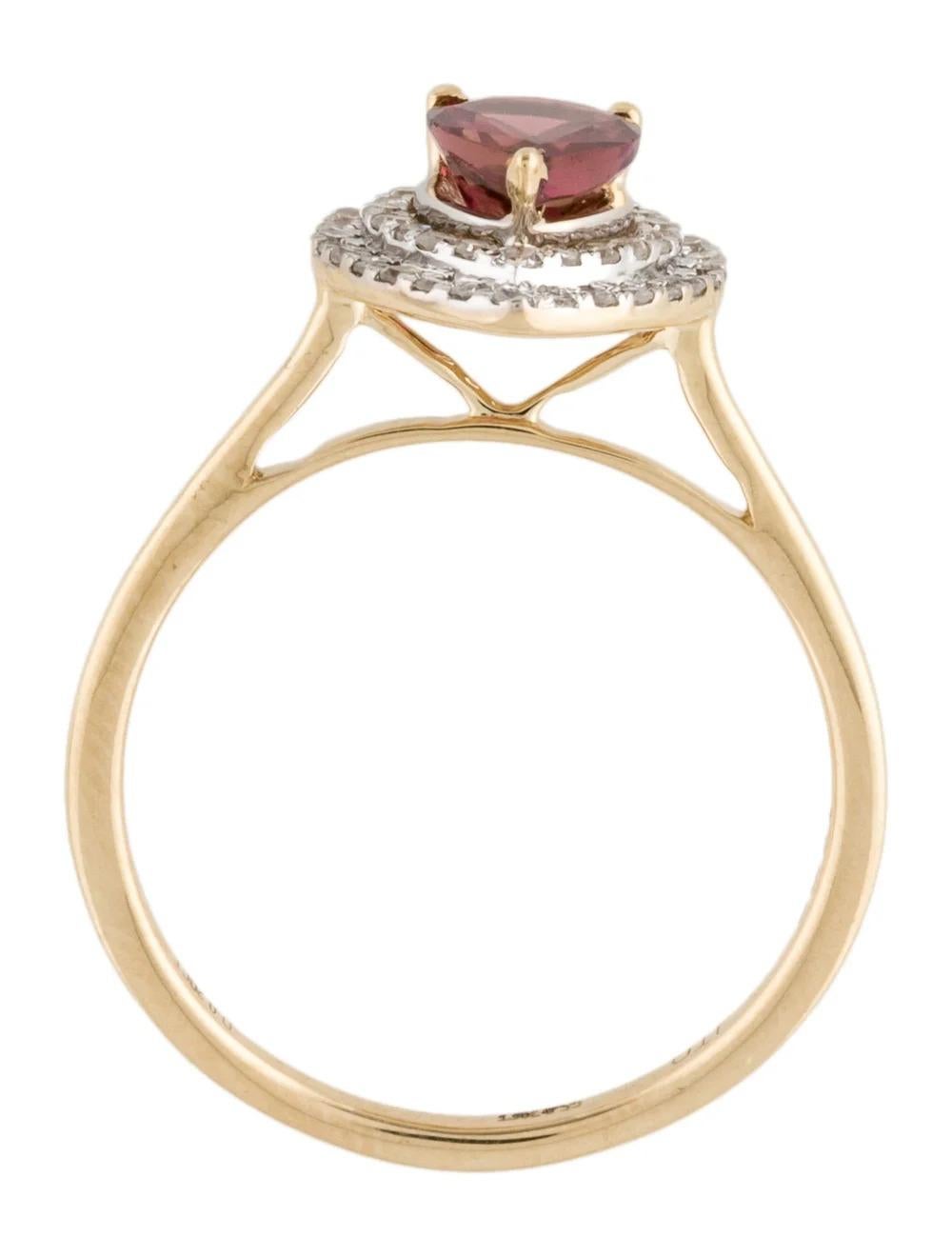 Women's 14K Tourmaline & Diamond Cocktail Ring, Size 6.25 - Statement Jewelry, Luxury For Sale