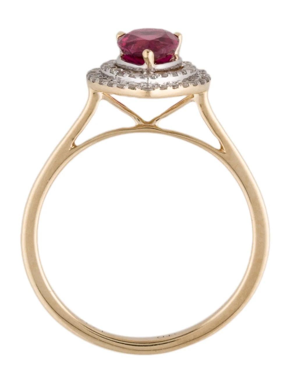 Women's 14K Tourmaline & Diamond Cocktail Ring Size 6.25 - Stunning Statement Jewelry For Sale