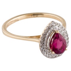 Bague cocktail en tourmaline et diamants 14 carats, taille 6,25 - Superbe bijou fantaisie