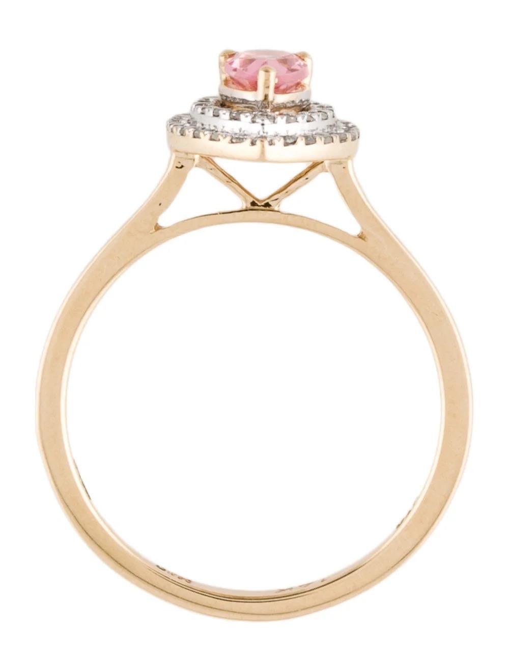 Women's 14K Tourmaline & Diamond Cocktail Ring, Size 6.5 - Elegant Design, Fine Jewelry For Sale