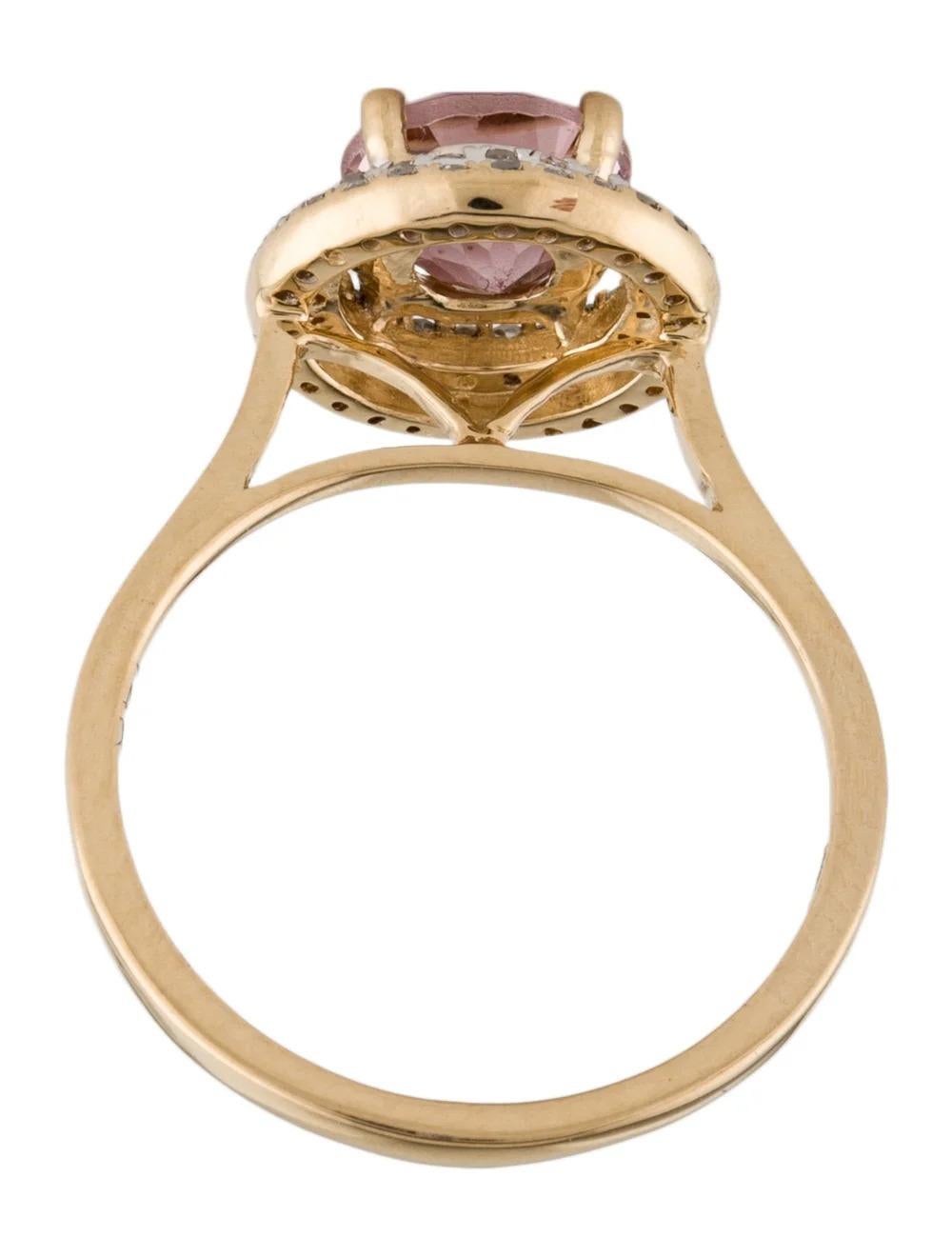Women's 14K Tourmaline & Diamond Cocktail Ring, Size 6.5 - Elegant Statement Jewelry For Sale