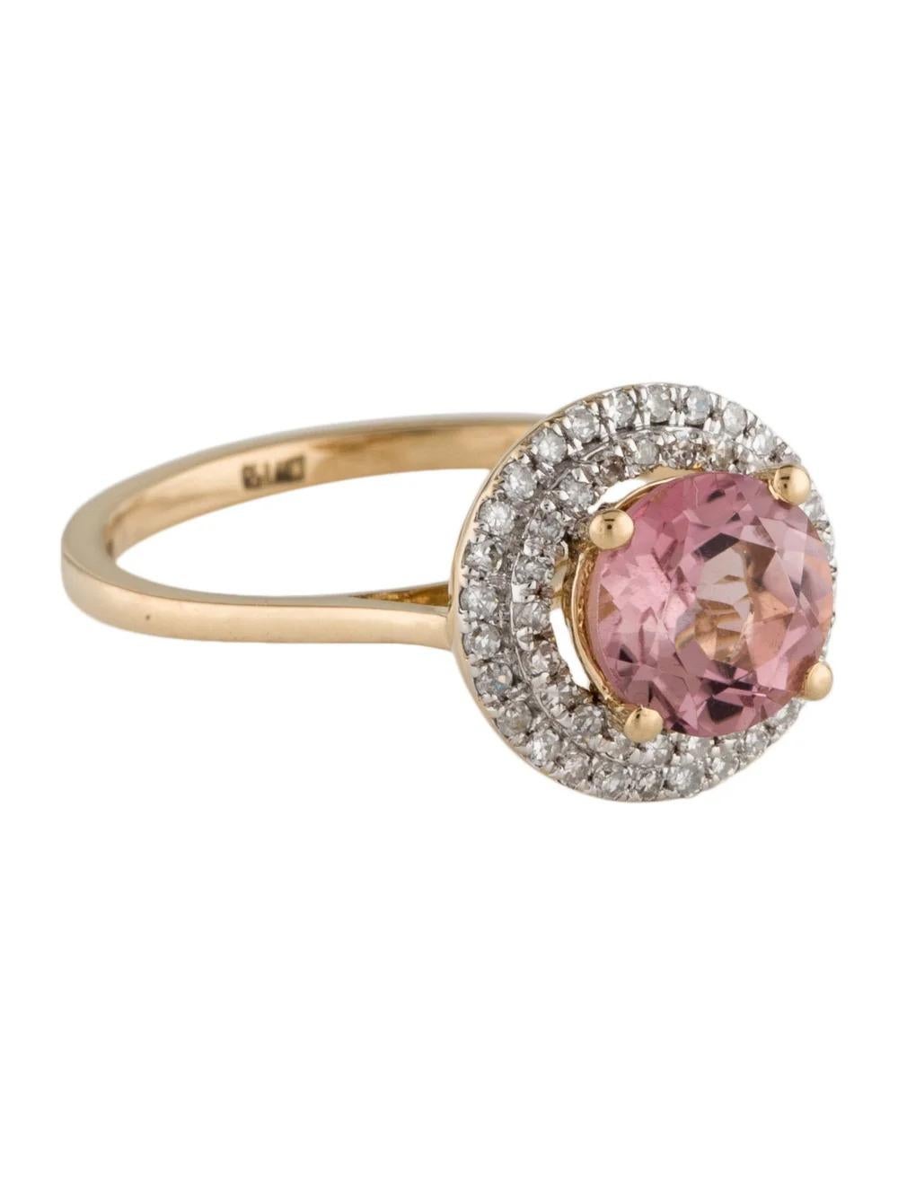 14K Tourmaline & Diamond Cocktail Ring, Size 6.5 - Elegant Statement Jewelry For Sale