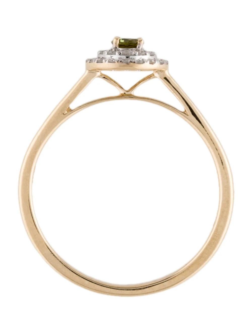 Women's 14K Tourmaline & Diamond Cocktail Ring, Size 6.5 - Green Gemstone Fine Jewelry For Sale
