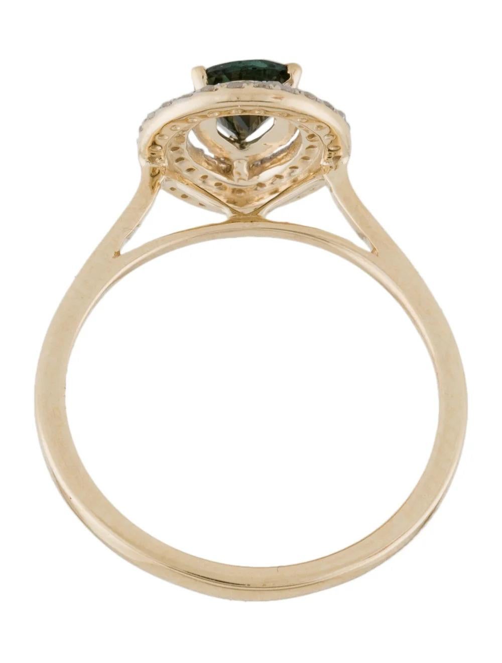 Bague cocktail en tourmaline 14 carats et diamants, taille 6,5 - Design étonnant, pièce de luxe Pour femmes en vente