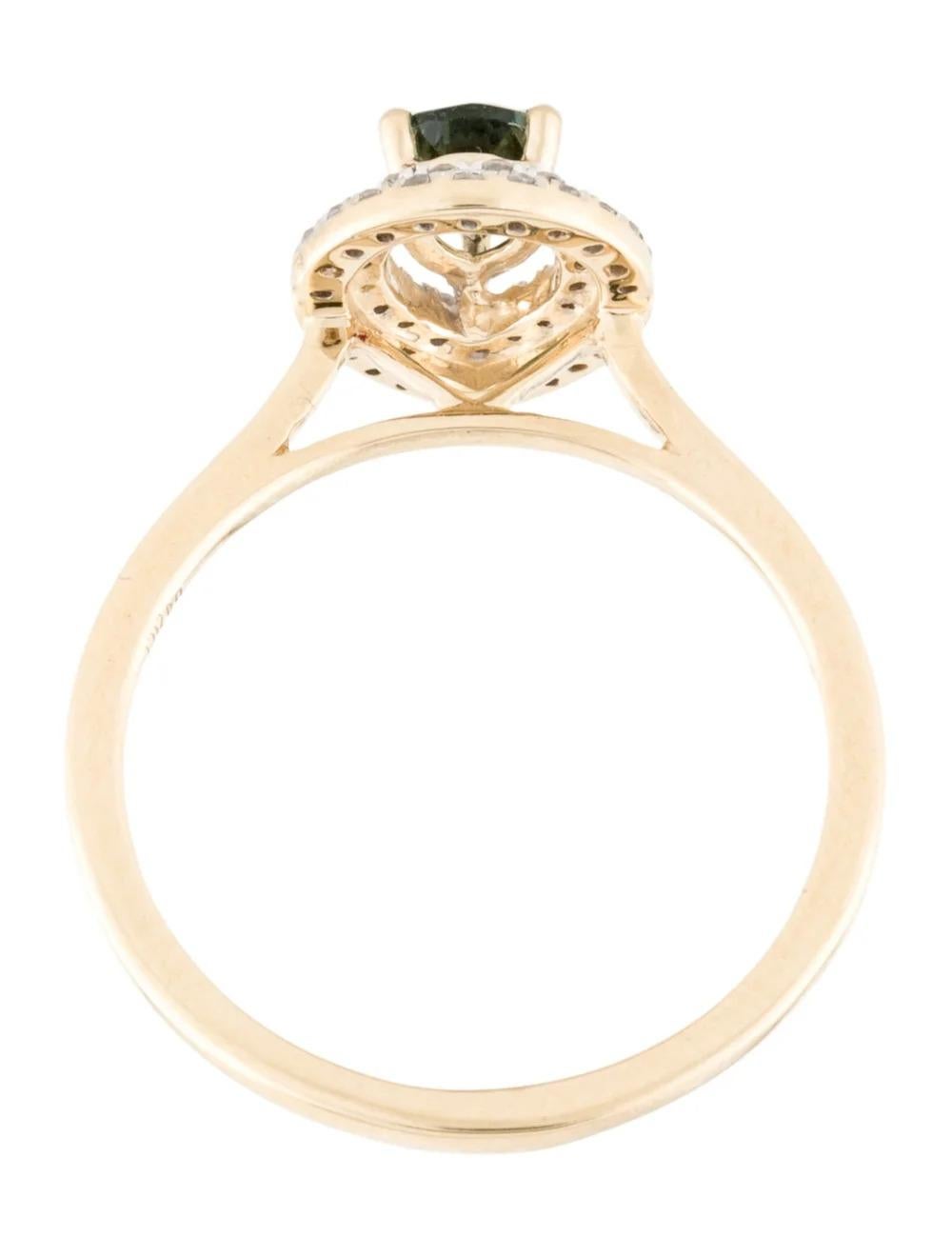 Women's 14K Tourmaline & Diamond Cocktail Ring, Size 6.5 - Stunning Design, Luxury Piece For Sale