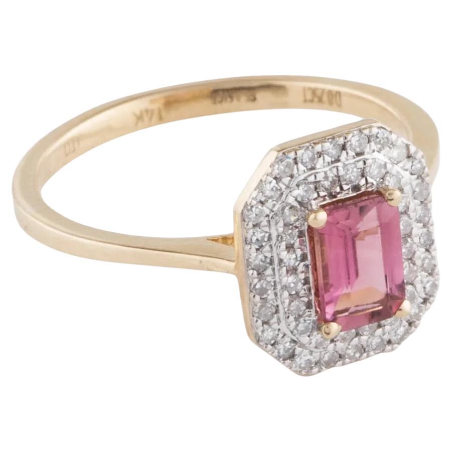 14K Tourmaline & Diamond Cocktail Ring, Size 6.5 - Stunning Gemstones Jewelry