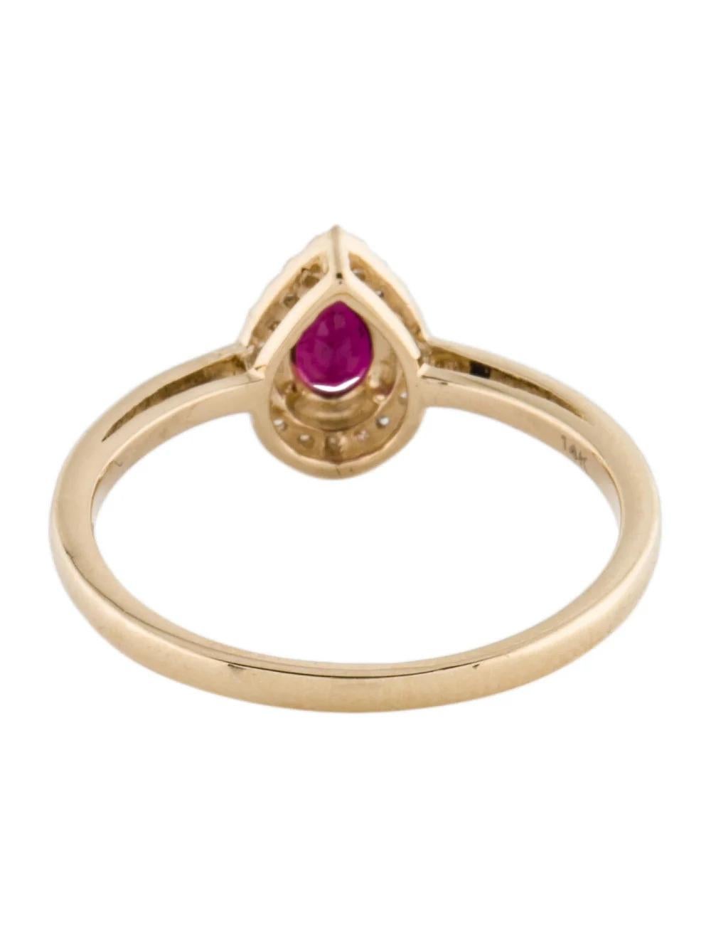 14K Tourmaline & Diamond Cocktail Ring - Size 7.25 - Vibrant Gemstone, Luxury In New Condition For Sale In Holtsville, NY