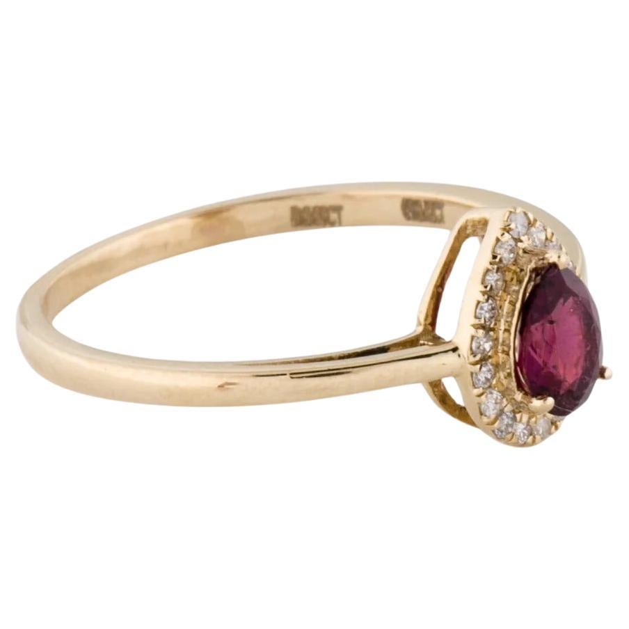 14K Tourmaline & Diamond Cocktail Ring - Size 7.25 - Vibrant Gemstone, Luxury