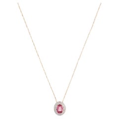 14K Tourmaline & Diamond Pendant Necklace - Elegant Design, Stunning Gemstones