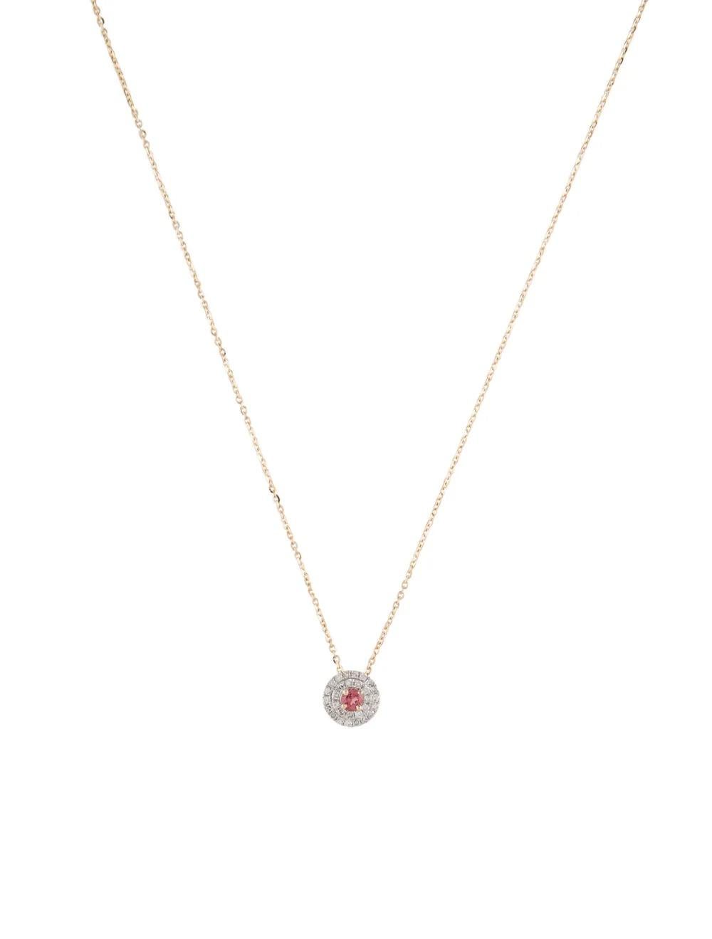 Introducing our exquisite 14K Yellow Gold Tourmaline & Diamond Pendant Necklace, a dazzling piece of fine jewelry that exudes elegance and sophistication.

Specifications:

* Metal: 14K Yellow Gold
* Length: Adjustable from 16