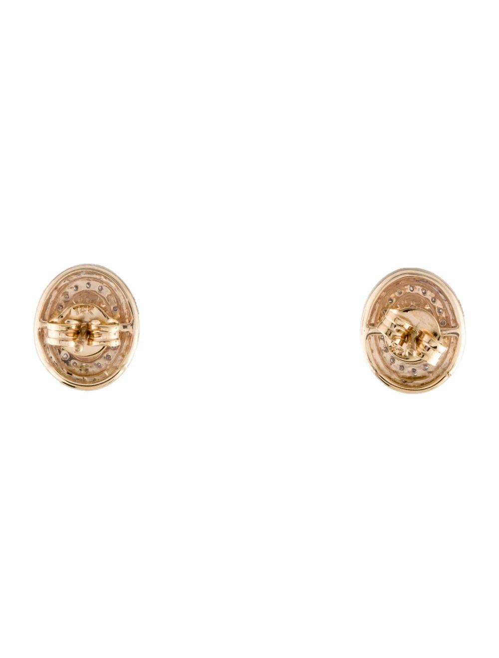 14K Tourmaline & Diamond Stud Earrings - Elegant Gemstones, Timeless Design In New Condition For Sale In Holtsville, NY