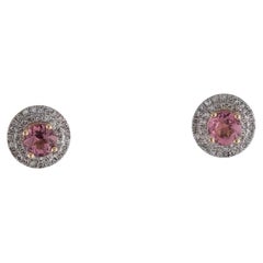 Boucles d'oreilles 14K Tourmaline Diamant - Vintage Statement Jewelry, Luxury