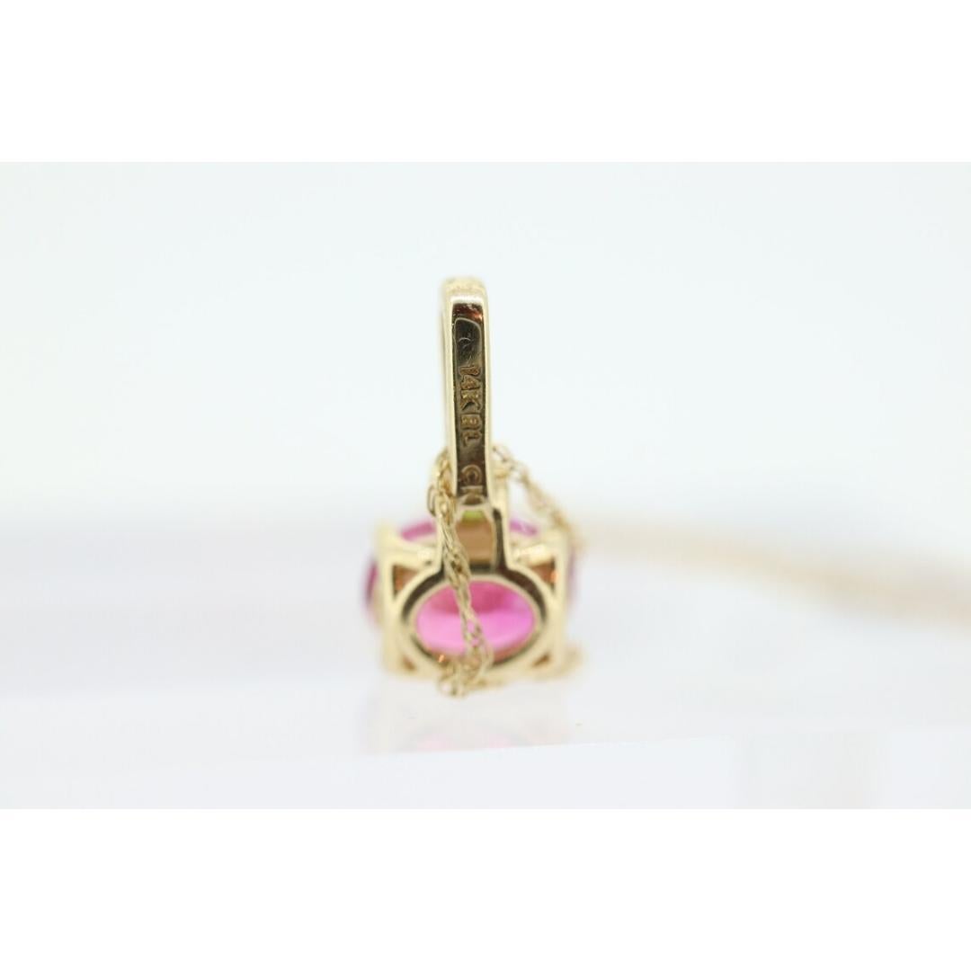 Pendentif 14k Tourmaline Solitaire. Pendentif 14k en Tourmaline rose et verte. Rose Bon état - En vente à Port Charlotte, FL