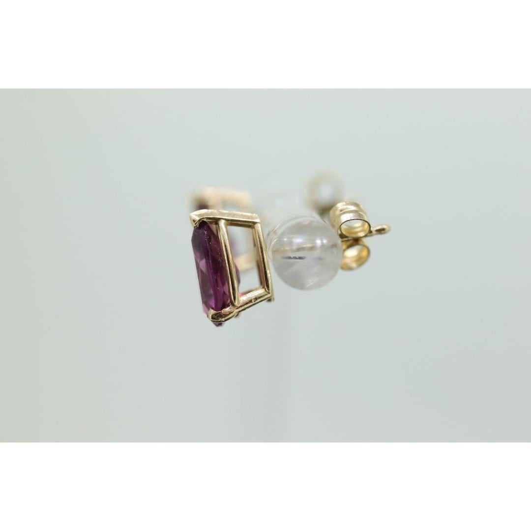 Boucles d'oreilles Tourmaline 14k. Rubellite Tourmaline rose pourpre Coupe poire en goutte d'eau en vente 1