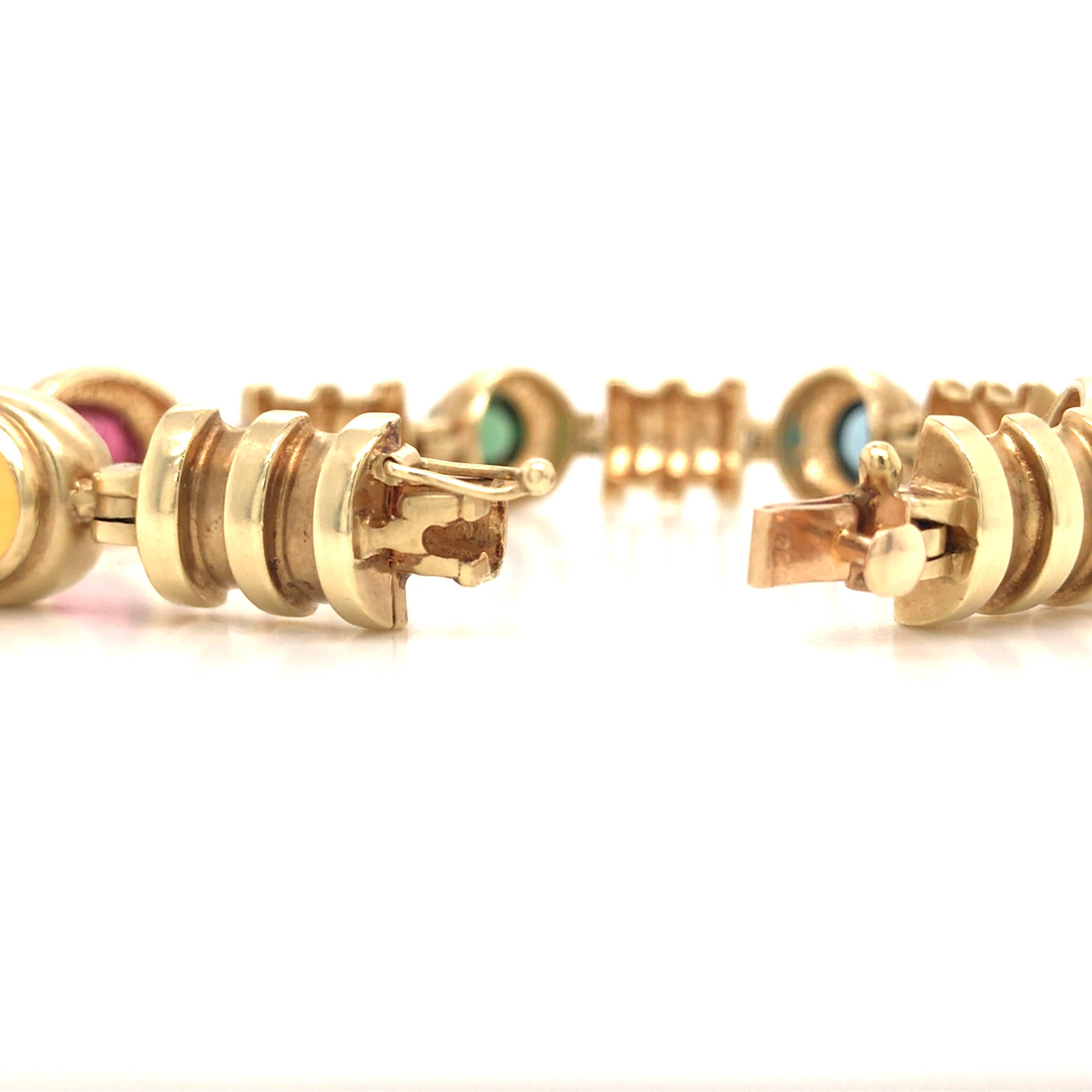 14K Turmalin Topas Citrin Armband Gelbgold 5