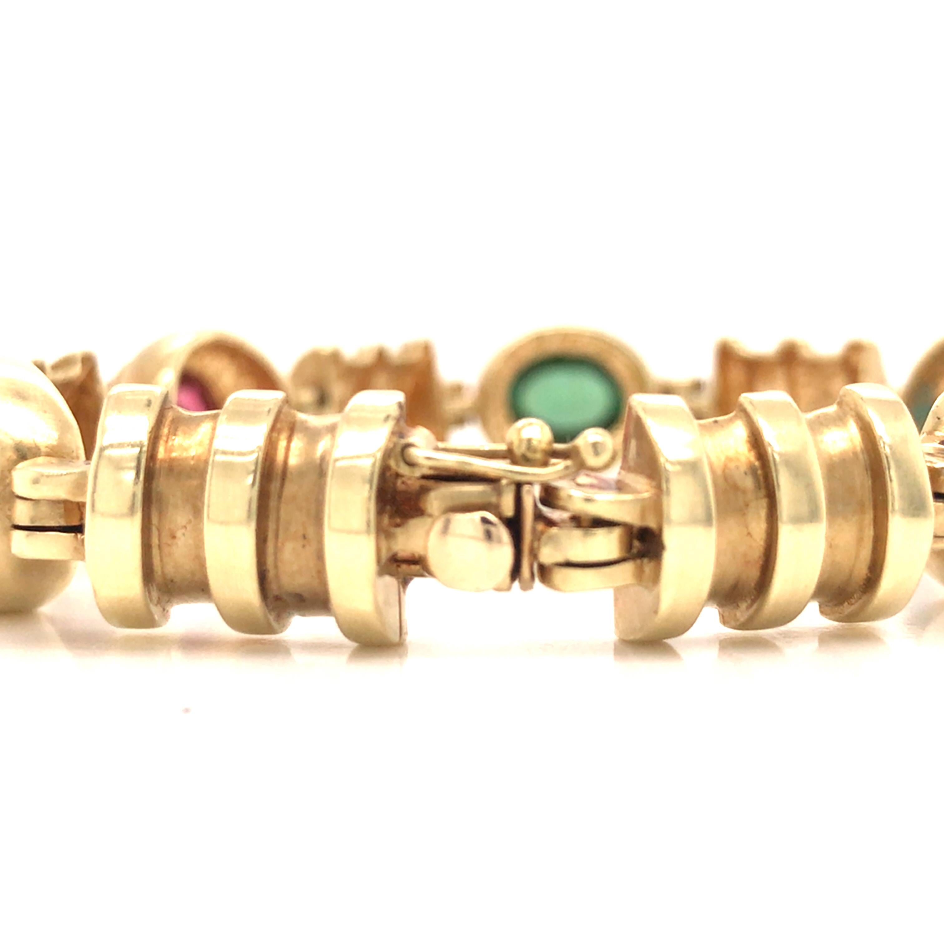 14K Turmalin Topas Citrin Armband Gelbgold 2