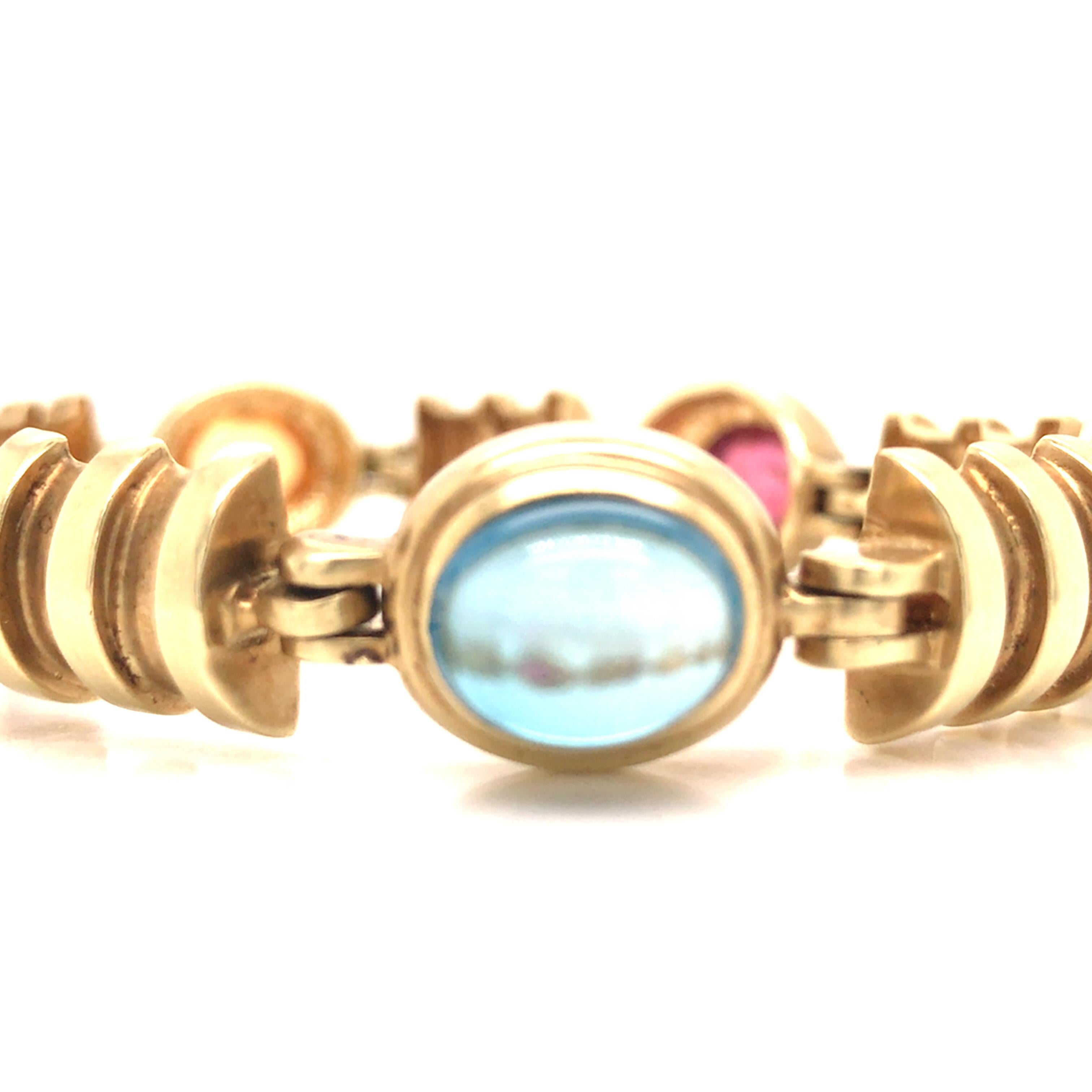 14K Turmalin Topas Citrin Armband Gelbgold 3