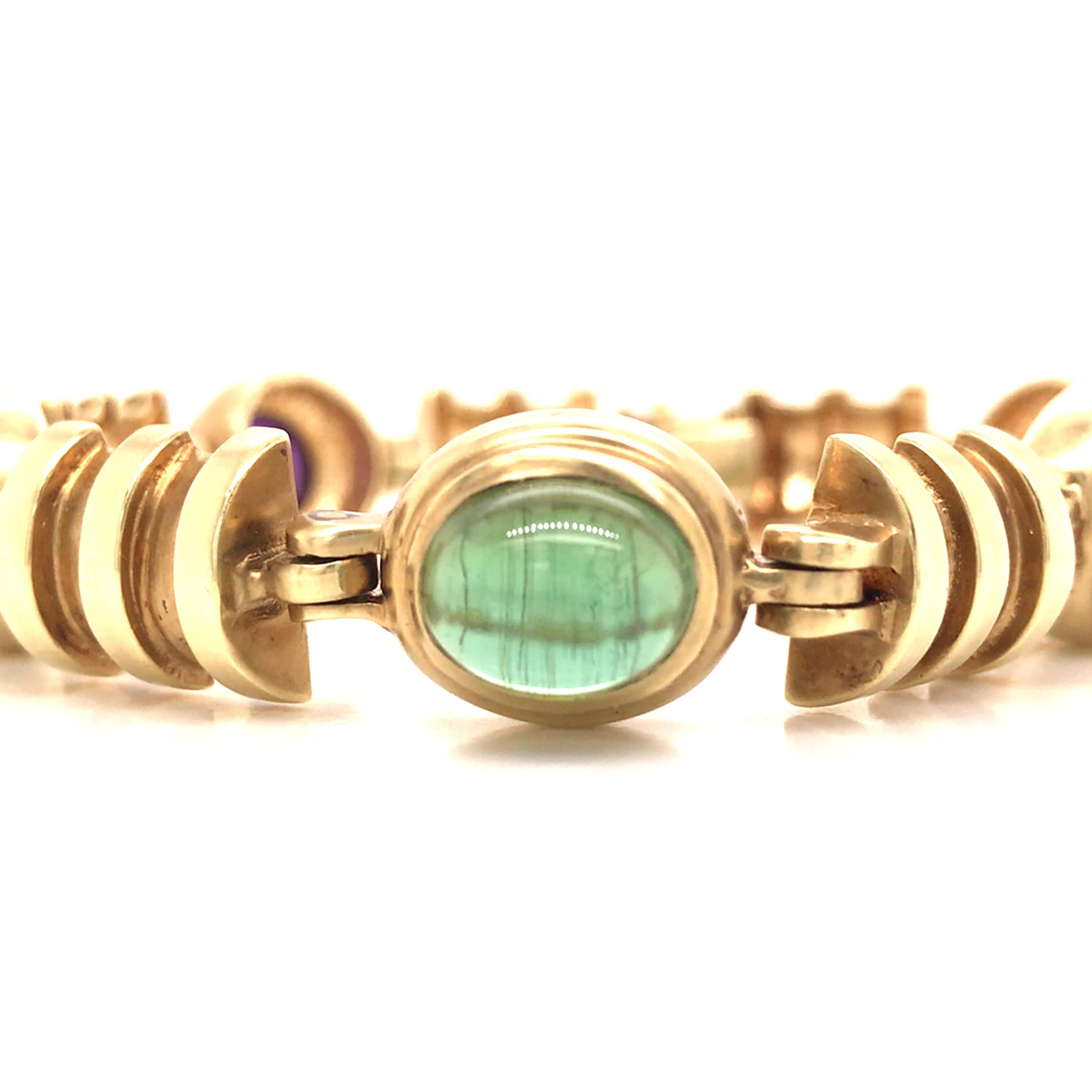 14K Turmalin Topas Citrin Armband Gelbgold 4