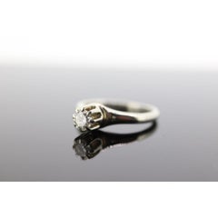 14k TRAUB Orange Blossom Ring. Diamond Solitaire Claw Set. Antique ORANGE