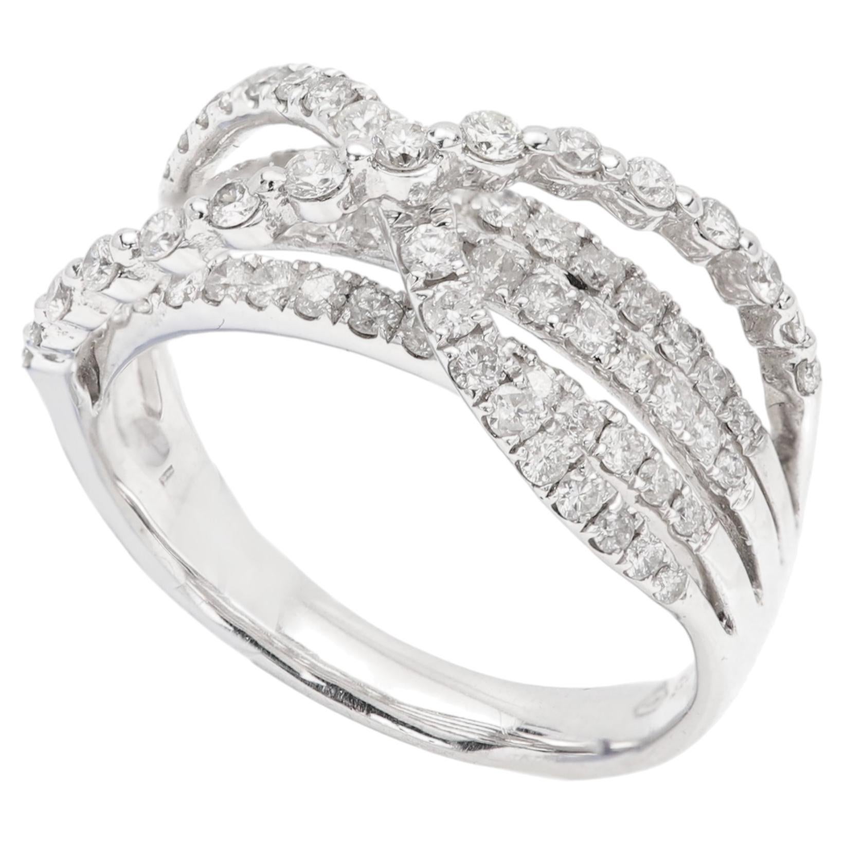 14k Trendy Crossover Diamantring Naturstein Massiv Gold
