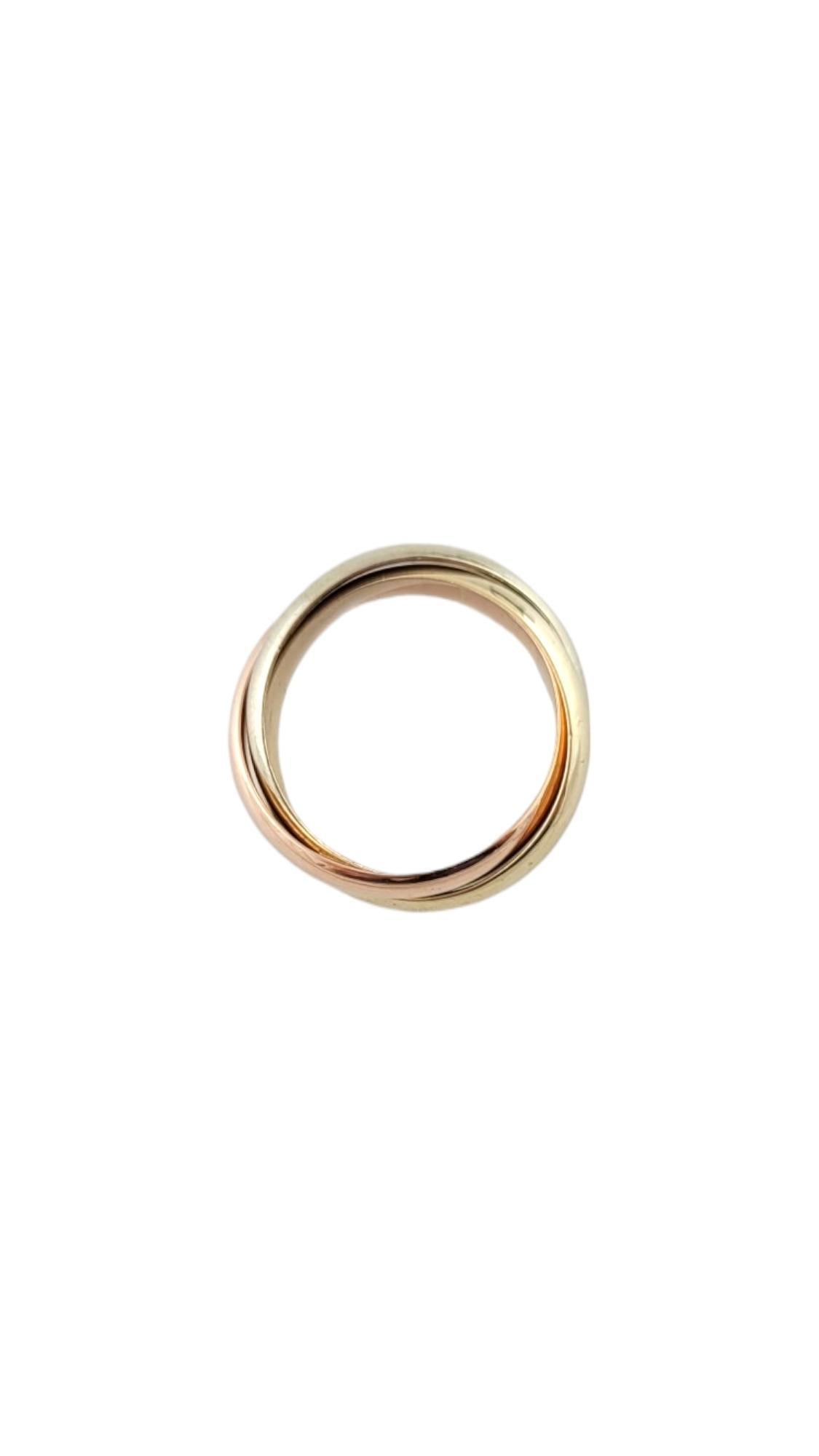 14K Tri-Color 3 Band Rolling Ring #16785 For Sale 1