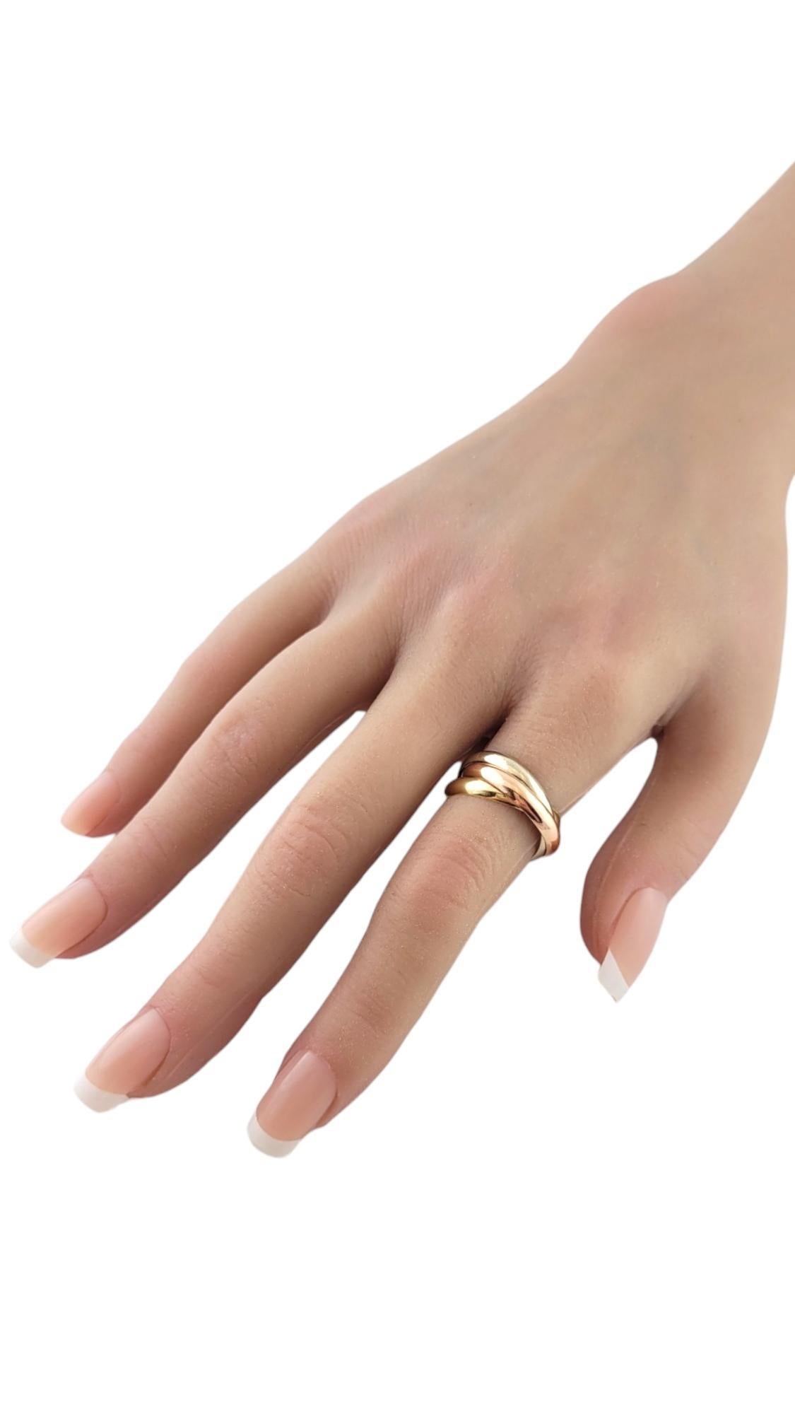 14K Tri-Color 3 Band Rolling Ring #16785 For Sale 2