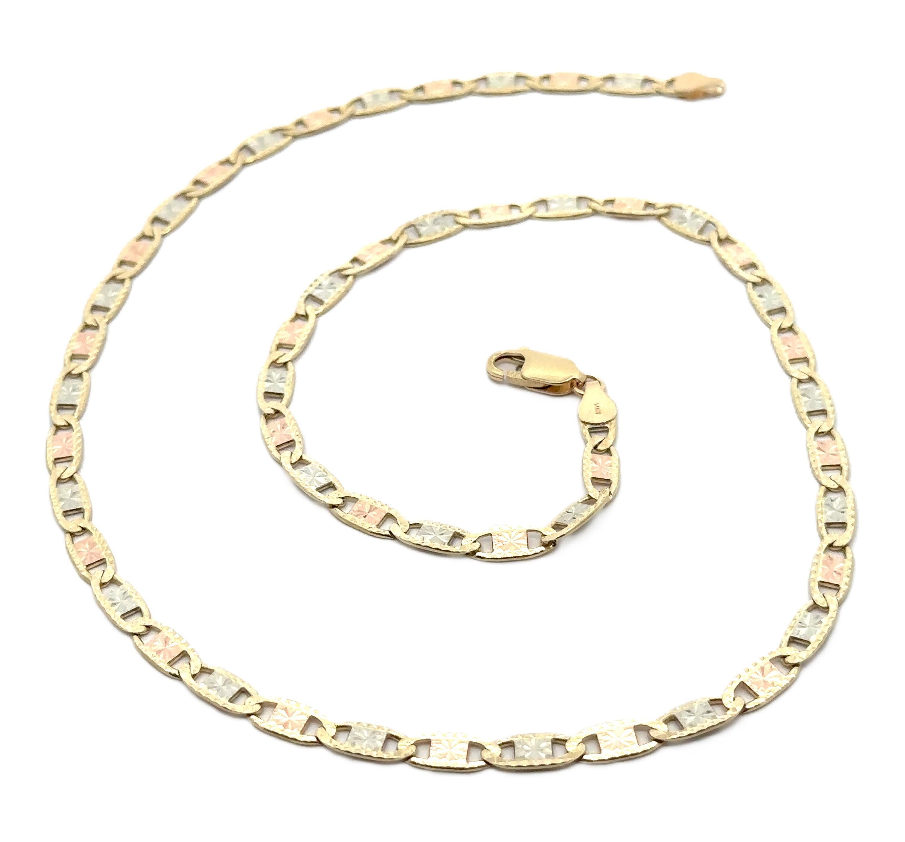 14k Tri Color Gold 20