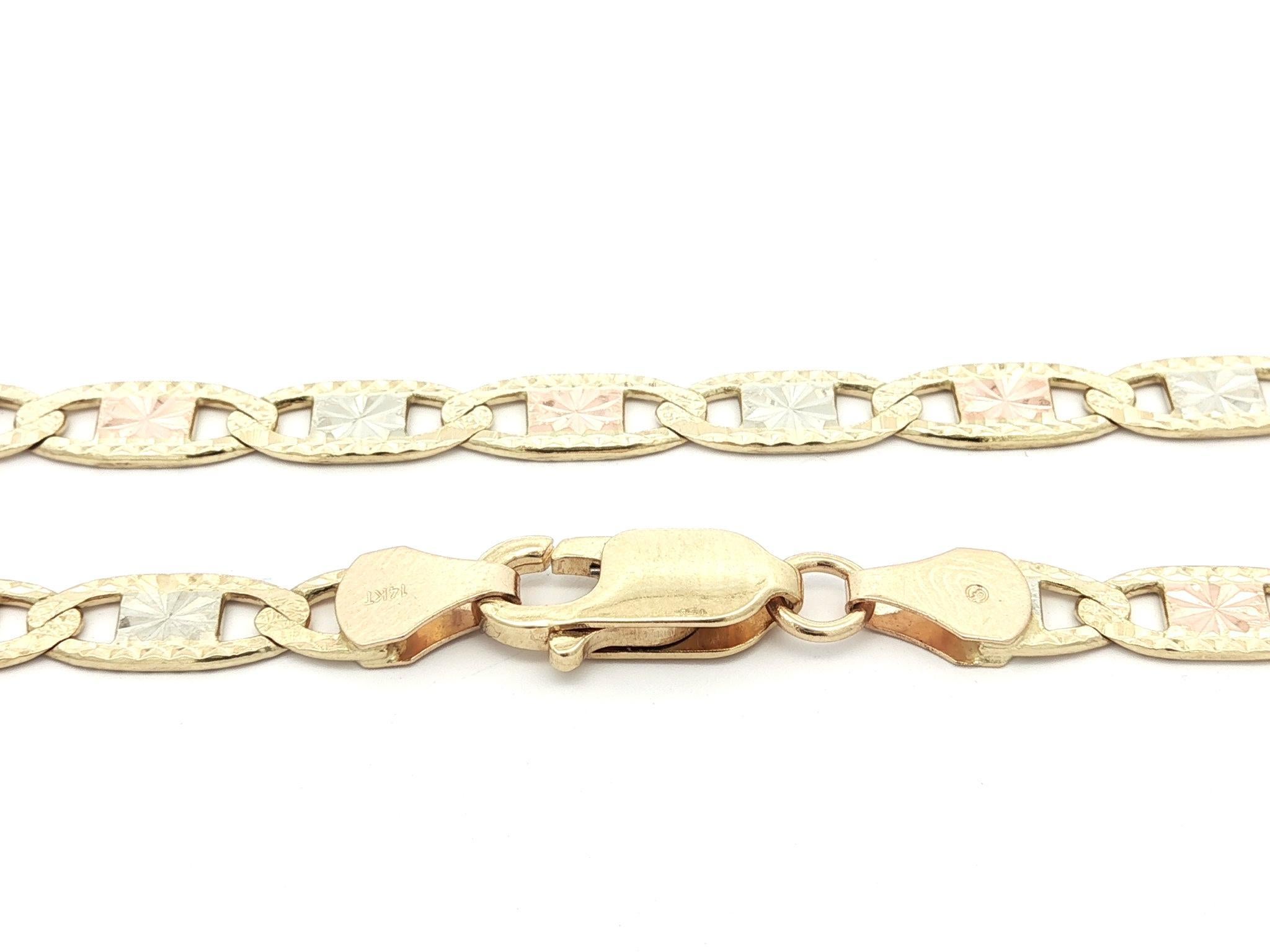 14k Tri Color Gold 20