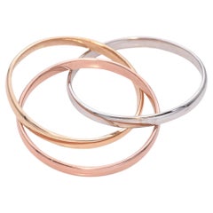 Anello a 3 fasce con incastro in oro 14k Tri Color