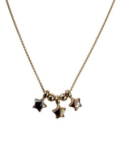 14K Tri-Color Gold Star Charms Necklace 16" #25216