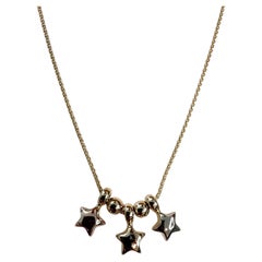 14K Tri-Color Gold Star Charms Necklace 16" #25216