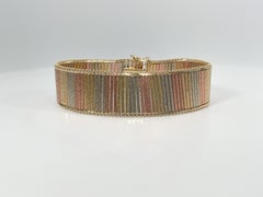 14K Tri-Color Wide Bracelet