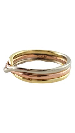 14K Tri Colored Three Band Ring Size 5.25-5.5 #17335
