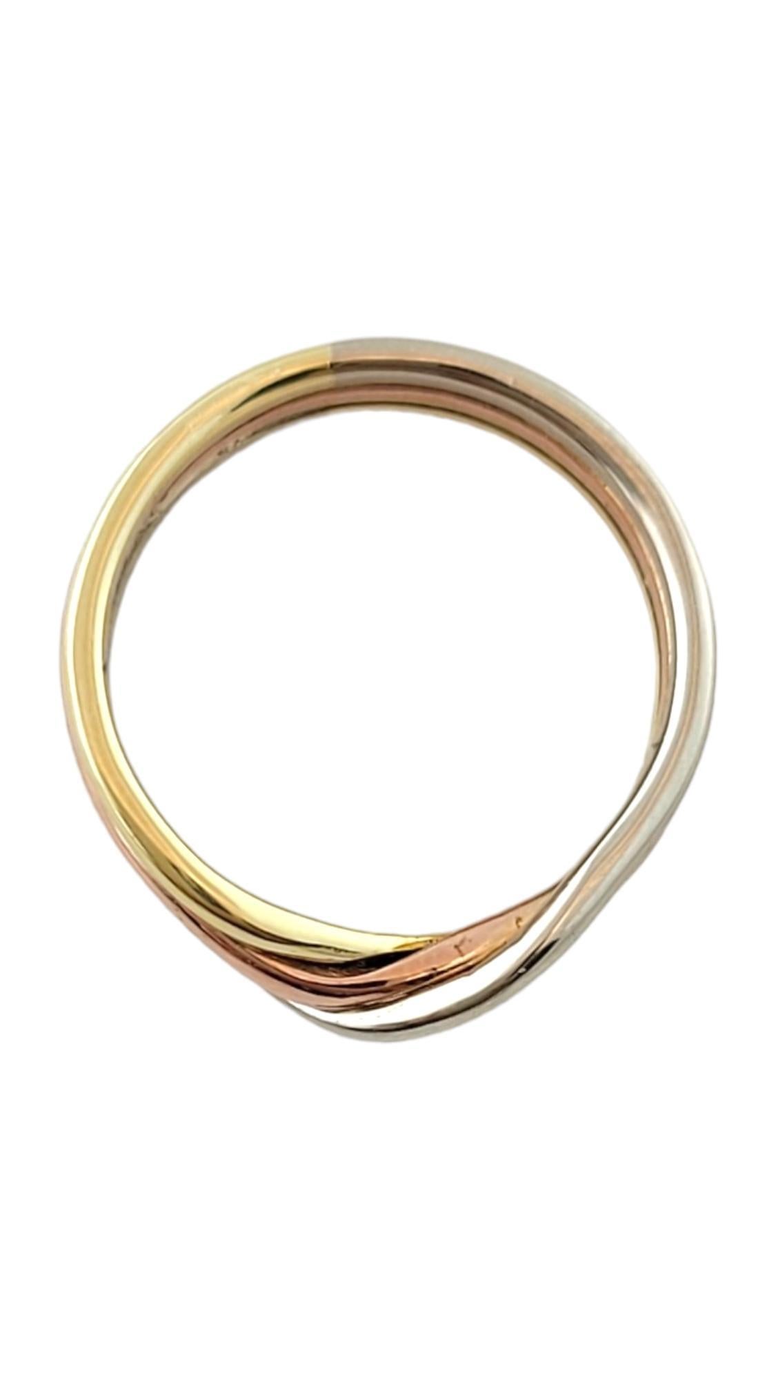 Women's 14K Tri Colored Three Band Ring Size 5.25-5.5 #17335 For Sale