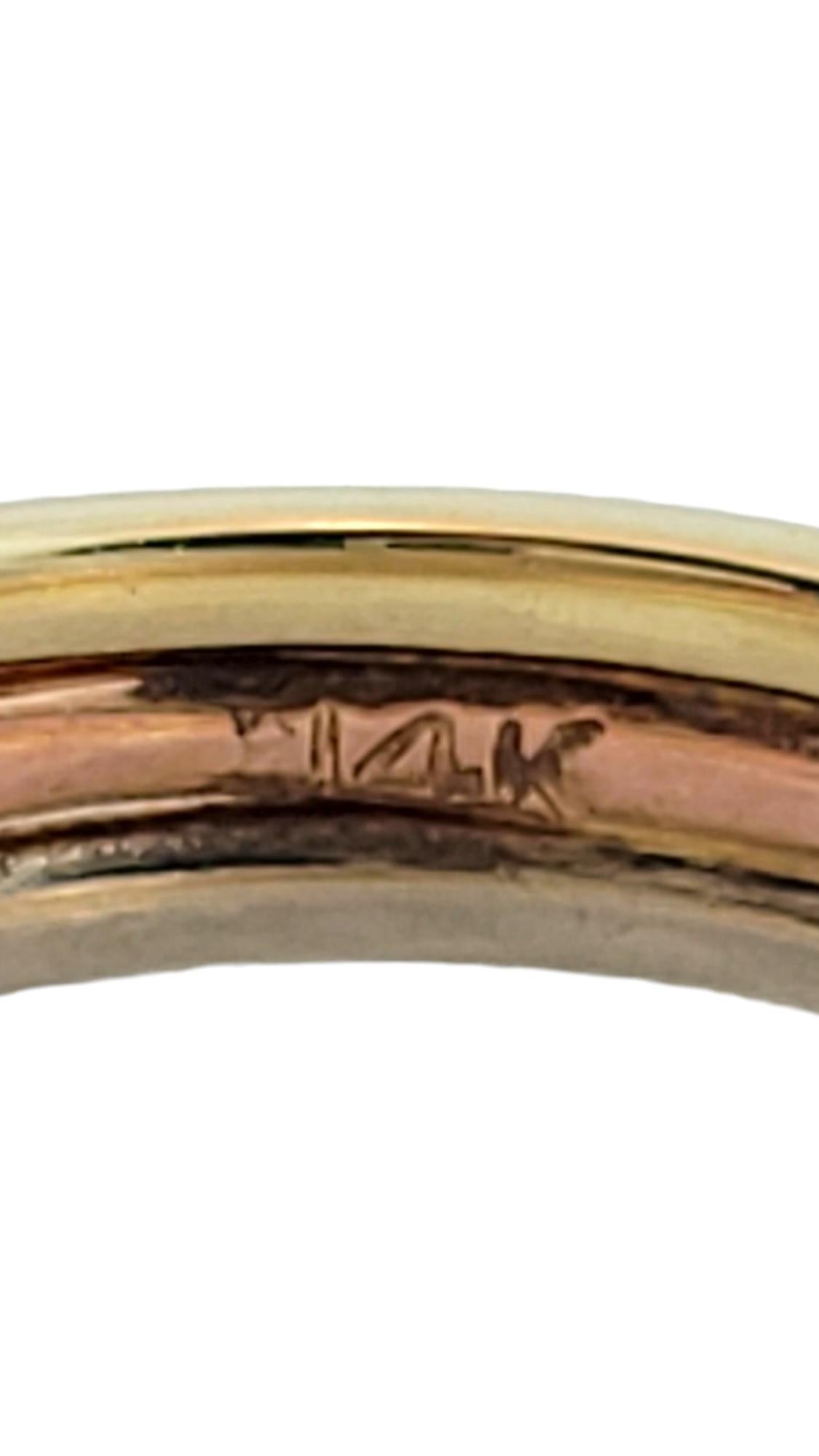 14K Tri Colored Three Band Ring Size 5.25-5.5 #17335 For Sale 1