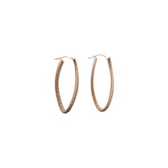 14K Tri Gold 3 Tone Twist Hoop Earrings