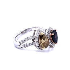 14K Tri-Tone Gold 2.81 Carat Fancy Diamond Yin Yang Ring