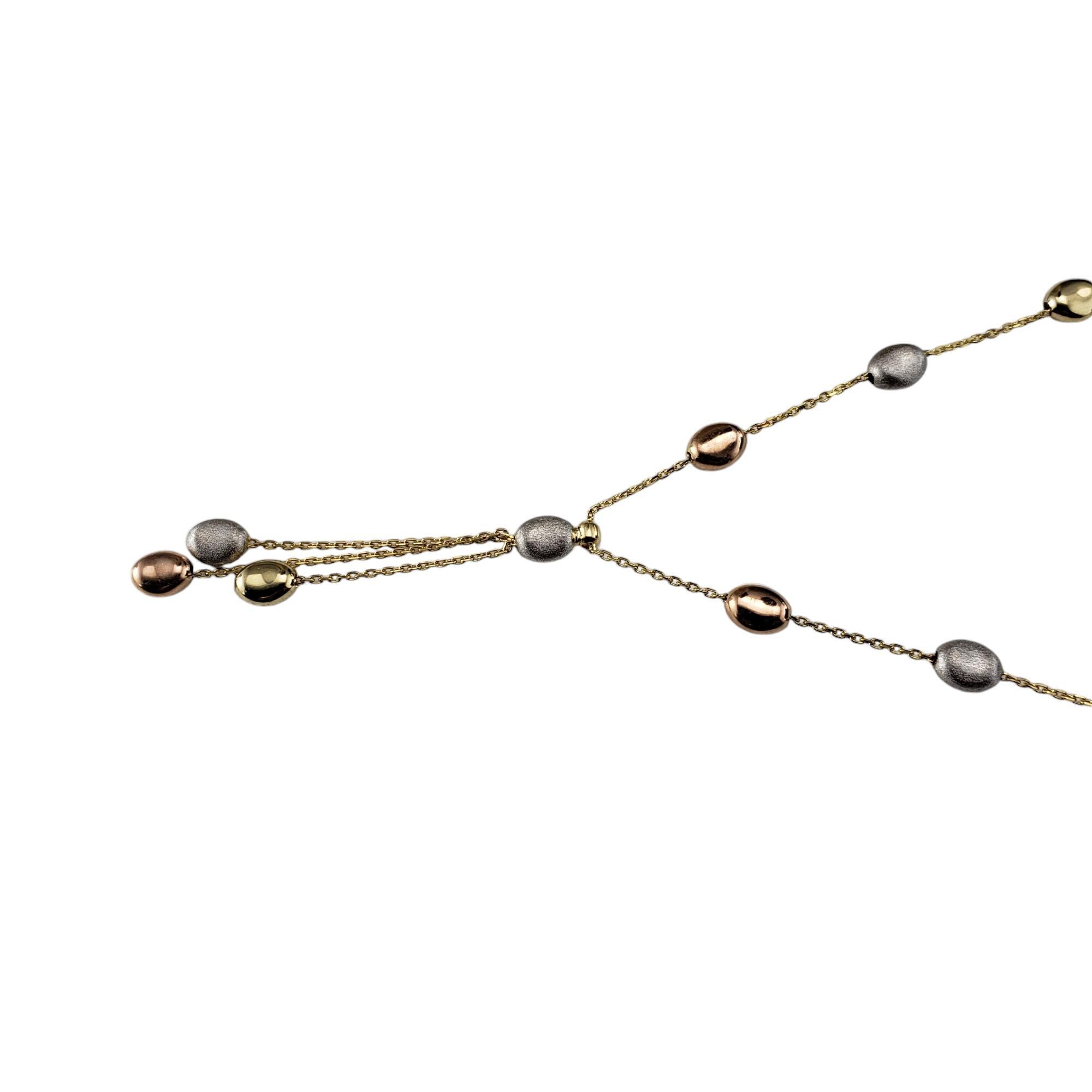 Collana a Y di ciottoli in oro 14K Tricolore #19074 In condizioni buone in vendita a Washington Depot, CT