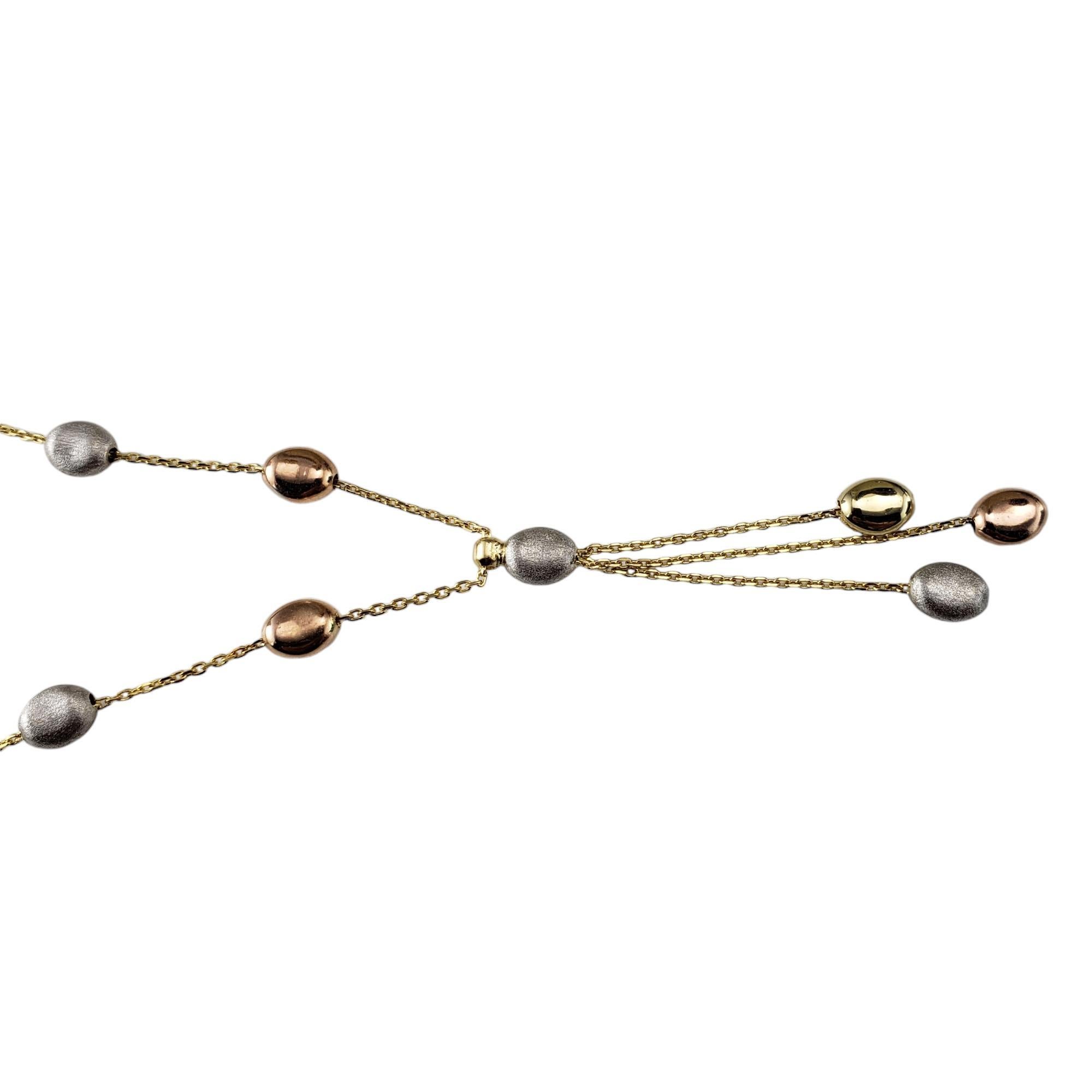 Donna Collana a Y di ciottoli in oro 14K Tricolore #19074 in vendita