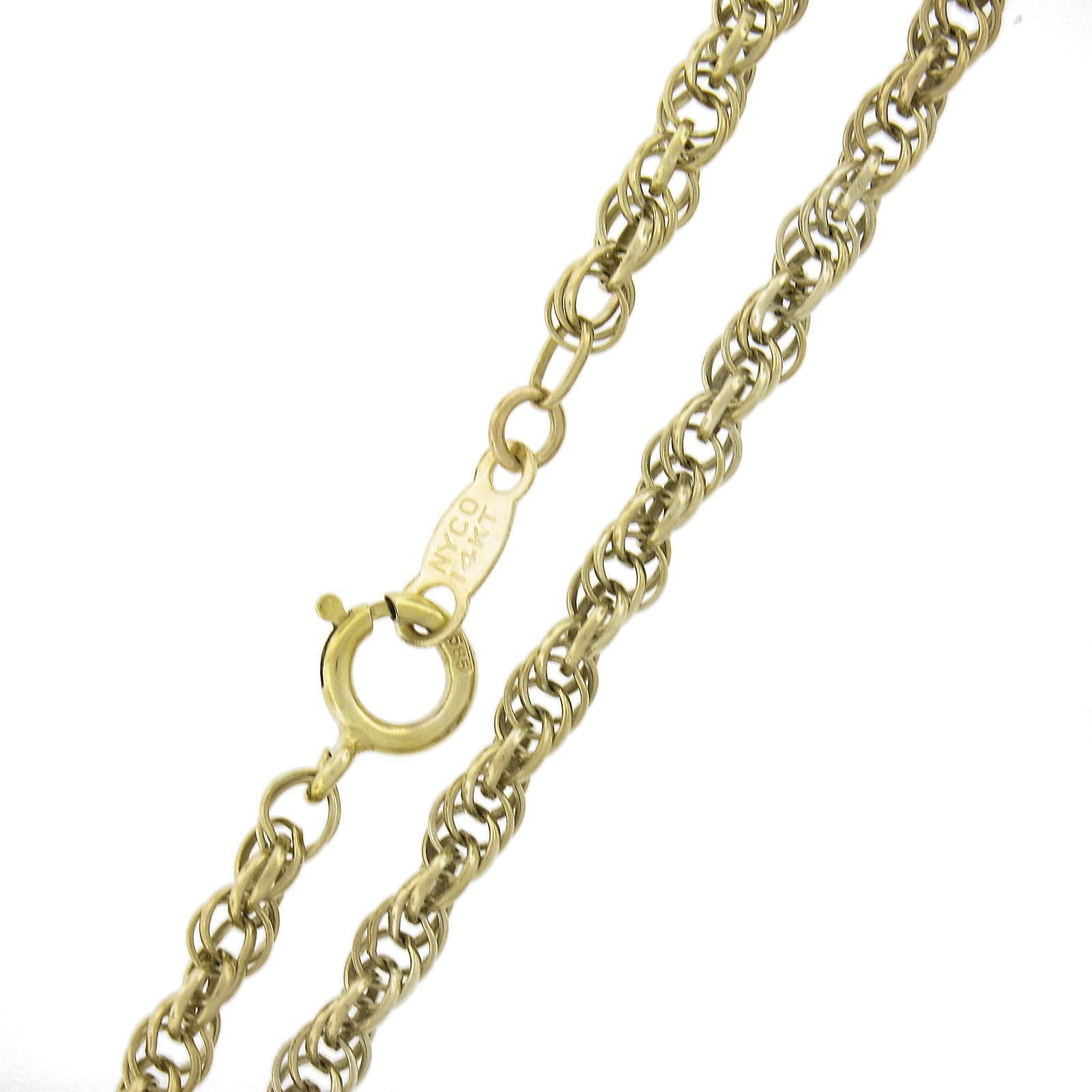 14K Two Tone 0.26ctw Diamond Large 3D Anchor Pendant On 22