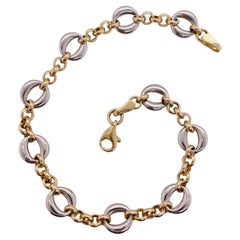 14K zweifarbigen Kreis Station abwechselnd Link, 8mm 7,5 Zoll, in der Türkei hergestellt