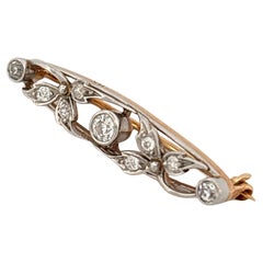 14K Two Tone Diamond Brooch