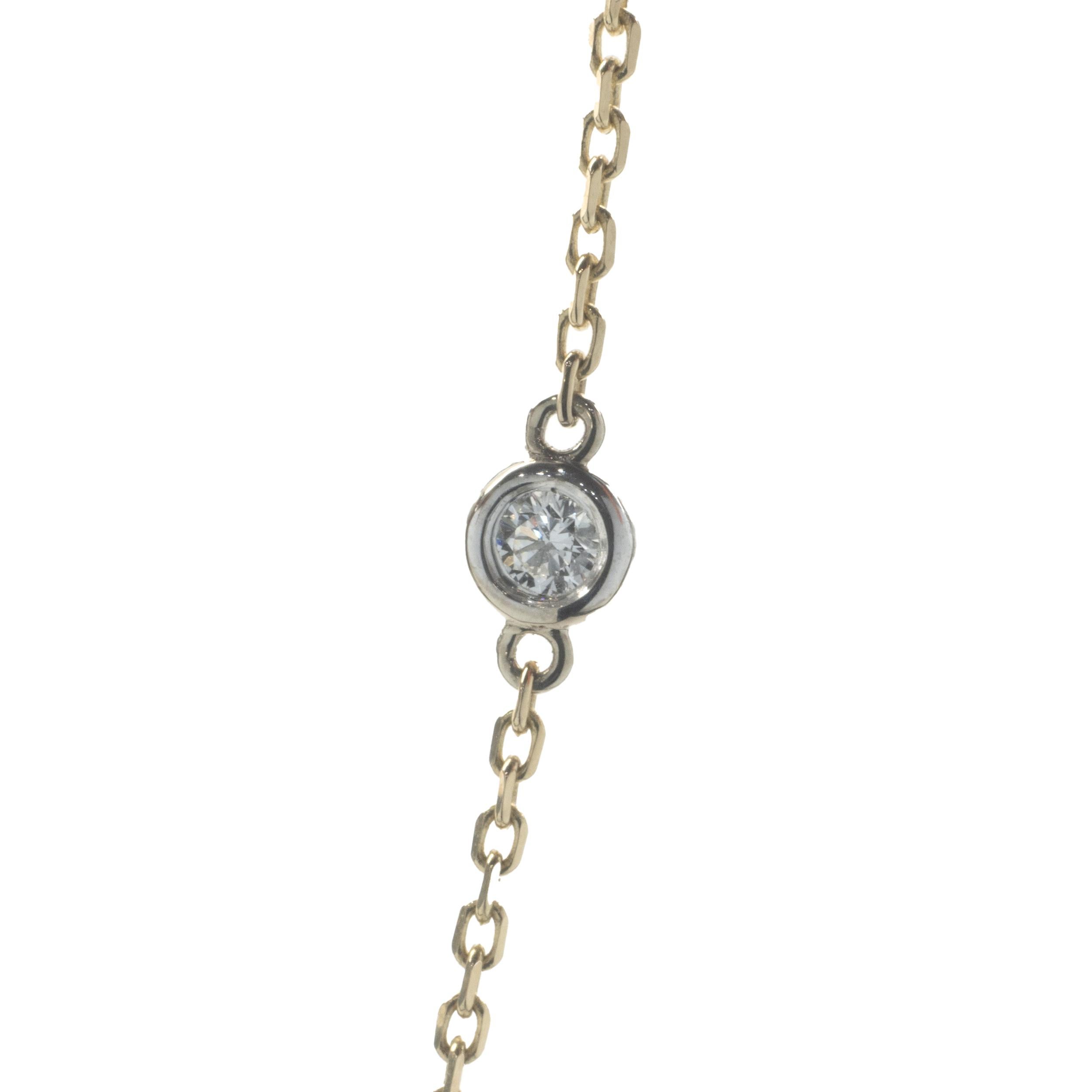 Round Cut 14K Two Tone Diamond By The Yards Necklace