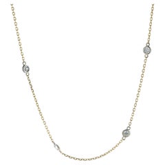 14K Two Tone Diamond By The Yards Necklace