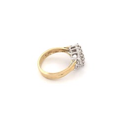 14K Two Tone Diamond Cluster Ring