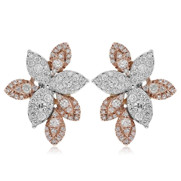 14k Two-Tone Gold Multiple Layer Interlaced Earrings