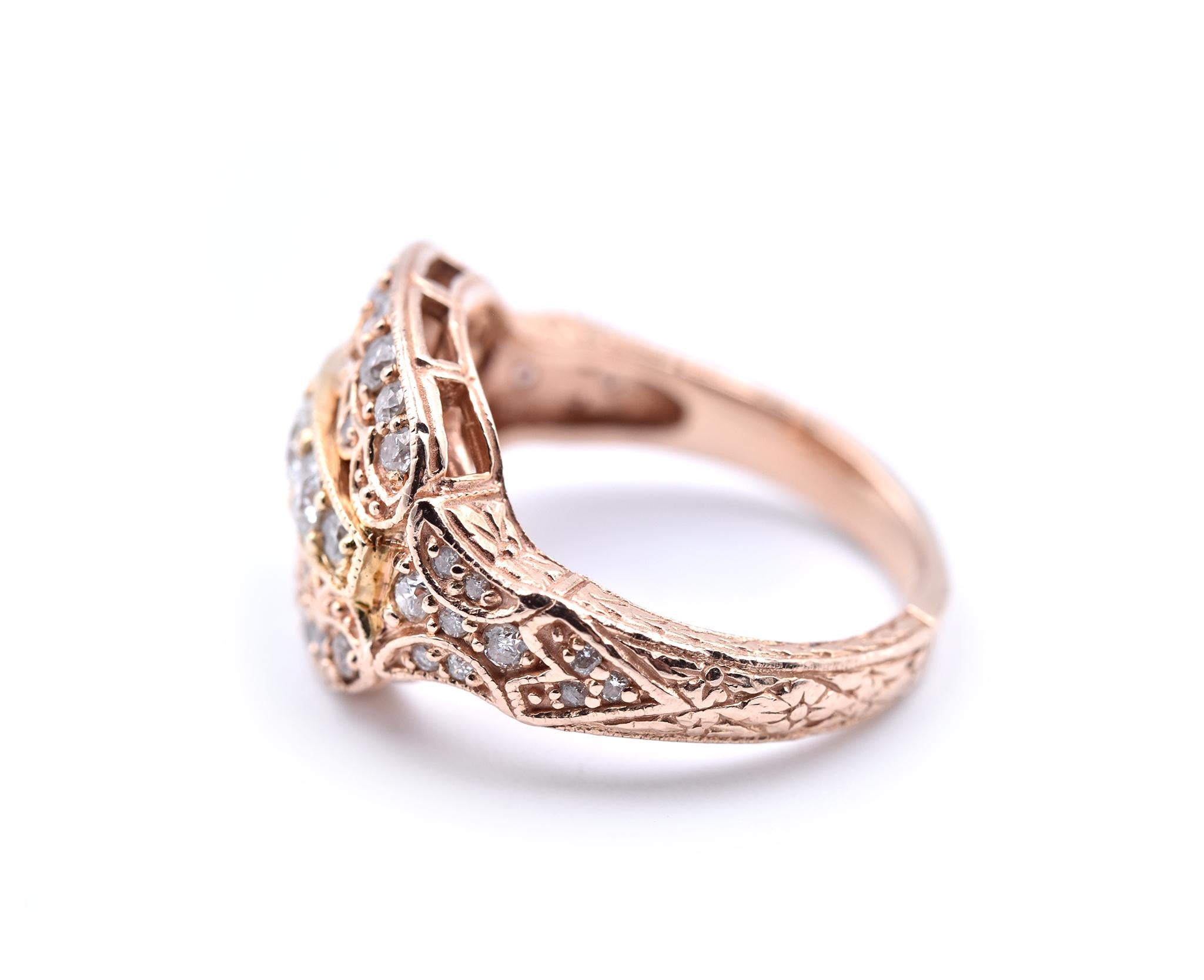 two tone filigree ring